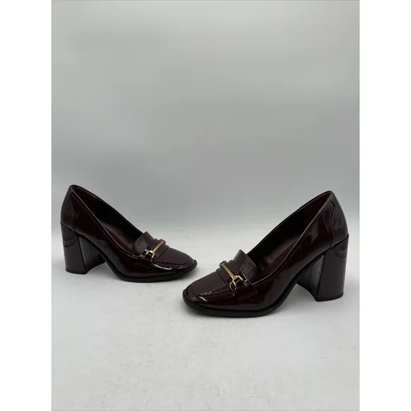 Franco Sarto Burgundy Heel Loafers size 9.5 - Picture 3 of 5